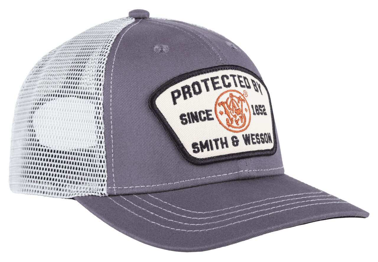 Protected by S&W® Gray/White Trucker Hat | Smith & Wesson Protected by S&W® Gray/White Trucker Hat | Smith & Wesson